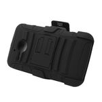 Eagle Cell Alcatel One Touch Evolve Hybrid Skin Case with Stand and Holster - Retail Packaging - Black