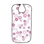 FUSHIDA Adult Bib, Waterproof Bibs For Adults, Adult Clothing Protector, PVC Waterproof Layer and Cotton Cloth Material, Elegant Mealtime Printing Flower Bibs(Pink Peach Blossoms, FYH520-CA)