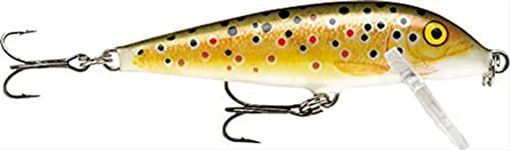 Rapala CountDown Lure with Two No. 10 Hooks, 0.9-1.8 m Swimming Depth, 5 cm Size, Brown Trout