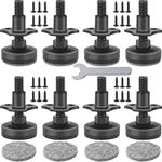 Adjustable Leveling Feet Furniture Levelers Table Feet Heavy Duty Leg Levelers for Cabinets Sofa Tables Chairs,Support 2640LBs, T-Nut Kit 3/8”-16 Thread, Large Base- 8 Pack, Black