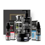 Volamena Men Grooming Care Kit I 4 in 1 Men Body wash I Men Hair Vitalizer I Men Moisturizing Cream I Vitamin C men face serum I After Shave balm I pack of 5