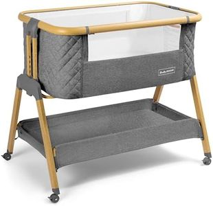 3 in 1 Baby Bassinet with Wheels, Portable Bedside Sleeper for Baby with 7 Adjustable Heights and Foam Mattress, Baby Bedside Crib for Newborns and Infants with Storage Basket, Carry Bag Included