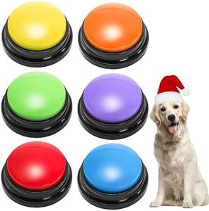 Youeon 6 Pack Voice Recording Button, 6 Colors Dog Buttons for Communication Pet Training Buzzer, 30 Seconds Record & Playback, Funny Record Buttons for Pet, Classroom, Office, Home