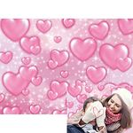 Early 2000s Theme Photography Background Pink Hearts Romantic Valentines Day Backdrop (7x5ft)