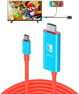 OLAIKE 3in1 USB C to HDMI Cable for Nintendo Switch/OLED, 1080P@60Hz Screen Projection Cable for Nintendo Switch, an Ultraportable Alternative to The Switch Dock, 2m, Red Blue