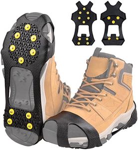 Ice Cleats Snow Traction Cleats Crampons for Shoes and Boots Anti Slip Rubber Snow Cleats Overshoe Footwear Protable Grippers for Walking on Snow and Ice Men Women Hiking Climbing Ice Fishing