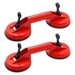 Aleker 2 Pack Glass Suction Cups, Glass Suckers Lifters, Heavy Duty Vacuum Handle Suction Lifter, Dual Suction Pads to Lift Glass, Tiles, Slabs, Lifting Capacity 100kg