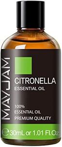 Citronella Essential Oil, MAYJAM 1.01FL.OZ Premium Citronella Oils for Soap Candle Making, Diffuser, Bedroom, Living Room, Office, 30ML/Bottle