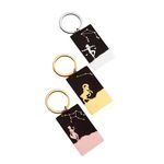 Adornkeys Personalized Zodiac keyring, Horoscope Keychain, zodiac signs with custom text in back, Birthday gift for her/Him &mother, wife, sisters, friends(Gold/Silver and Rose gold)