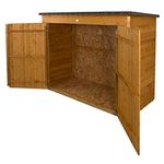 Forest Plus Dip Treated Large Overlap Pent Outdoor Store/Bike Shed, Natural, L10 x W4 x H9 Inches, 2000 Litre