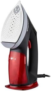 Morphy Richards Turbo Steam 2-in-1 Garment Steamer & Travel Iron, Eco & Boost Mode, 35g Output, Vertical & Horizontal,Curtains, Upholstery, Bedding, Kills Bacteria & Odours,1800W, Red/Black,361001