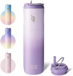 Bottle Bottle Insulated Water Bottle 24oz with Straw Lid and Handle for Sports Travel Gym Stainless Steel Water Bottles Double-Wall Vacuum Metal Thermos Bottles Leak Proof BPA-Free (Purple Gradient)