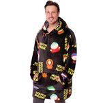 South Park Hoodie Blanket for Men and Teenagers - Cosy Oversized Fleece Hoodie One Size Sherpa Hood - Gifts for Him Multi