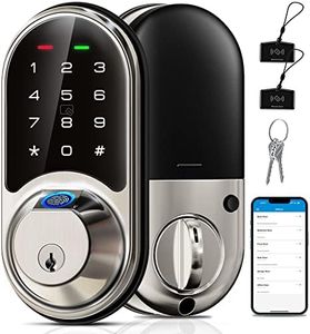 Veise Smart Lock, Fingerprint Door Lock, 7-in-1 Keyless Entry Door Lock with App Control, Electronic Touchscreen Keypad, Smart Deadbolt, Biometric Smart Locks for Front Door, Satin Nickel