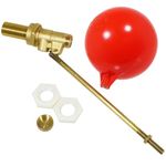 SPARES2GO 1/2" Part 1 Valve High Pressure Side Entry Toilet Cistern Ballcock 4 1/2" Ball Float Kit