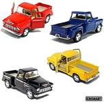 Set of 4 die-cast Chevy Stepside Pick-Up 1/32 Scale, Pull Back Action Cars.