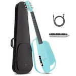 Enya Electro-Acoustic Guitar Set - Blue 3/4 Inch NEXG 2 Base Carbon Fiber Electric Guitar for Adults With Wireless Speaker 80W Footswitch Charger y Funda