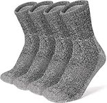 NIQIAO Men's 2 Pairs Athletic Socks Anti Blister Cushion Crew Winter Warmer Wool Socks Performance Wicking Workout Sports Socks for Outdoor Recreation Trekking Climbing Camping Hiking