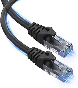 Ultra Clarity Cables Ethernet Cable Cat6 15M/50ft High-Speed 10Gbps LAN Cable with Gold Plated RJ45 Connector for Router, Modem, PC, Switches, Hub, Laptop, Black, 1 Pack