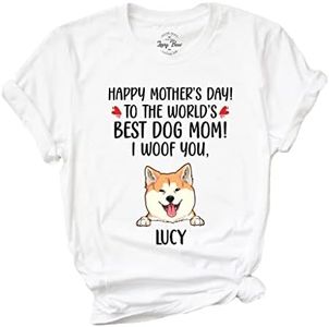 Personalized Happy Mothers Day to The Worlds Best Dog Mom T-Shirt Cute Dog Mom Gift (1 Dog)