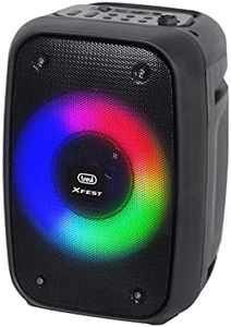 Trevi XFest XF 150 KB Altoparlante Amplificato Portatile 15W, Cassa Wireless Portatile con Microfono Dinamico Incluso per Karaoke, True Wireless Stereo, Presa USB, Micro SD, Batteria Integrata