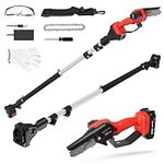 2-in-1 Cordless Pole Saw, Mini Chainsaw with Pole, 20V 2.0Ah Battery Powered Pole Saws for Tree Trimming, 4" Cutting Cordless Power Small Pole Saw, 18ft Reach Electric Saw for Trees With Pole
