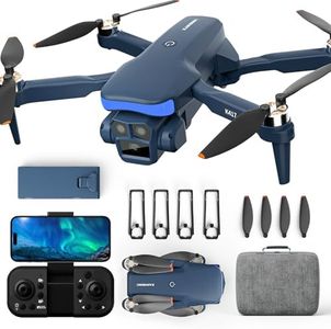 Drone K417 Avec 2 Caméras 1080P HD Réglage électrique 90°Drones FPV,Lumières LED Bleues Pliable Léger Télécommande Positionnement Optique Flip 3D,Batterie Modulaire,pour Adultes Débutants