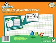 Channie’s Quick & Neat Alphabet Writing Pad, Practice Handwriting & Printing Workbook, 80 Pages Front & Back, 40 Sheets, Grades PreK – 1st, Size 8.5” x 11”