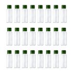 HARRODS 24pcs 50ml Empty Clear Plastic Bottles Refillable Travel Size Cosmetic Containers Small Leak Proof Squeeze Bottles with Green Flip Top Cap for Toiletries,Shampoo