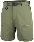 FREE SOLDIER Men's Cargo Hiking Shorts with Belt Lightweight Quick Dry Tactical Shorts with Pockets for Casual Work Golf (SlateGreen 34W10L)