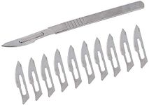 EUZA carbon steel Surgical blade no. 24 (10pcs) with scalpel handle no. 4 (1pcs) B.P. Handle