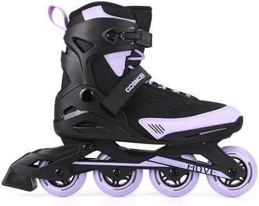 COSMOID Move Inline Skate Women Men - Professional Roller Skates Blades Adult Male Female, Indoor Outdoor and Fitness Black/White (Black, Men 6,Women 6.5)