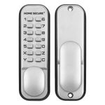 Digital Code Lock Door Lock - Chrome - Weather Resistant KeyPad Combination Key Coded Button Lock