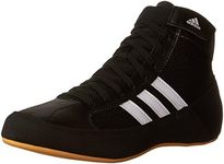 Adidas Wrestling HVC Youth Laced Wrestling Shoe (Toddler/Little Kid/Big Kid),Black/White/Gum,10 M US Toddler