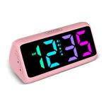Netzu Loud Alarm Clock for Heavy Sleepers, RGB Alarm Clocks for Bedrooms Seniors Kids, Plug in Digital Clock with 5 Dimmers, 2 Alarms, 4 Volumes and Snooze