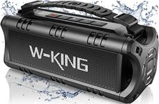 Bluetooth Speaker, W-KING 30W IPX6 Waterproof Wireless Powerful Portable Outdoor Haut Parleur Speaker Boombox, Rich Bass, 24H Playtime, TF Card, USB Playback, AUX, EQ for Camping, Trip