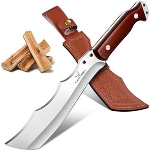 TAN REN Heavy Duty Machete with Sheath, Survival Machete for Cutting Trees and Yard Work, Full Tang Fixed Blade Knife with Wood Handle, Camping Machetes Knife for Chopping, Clearing Brush