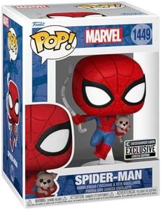 Funko Pop Marvel Spiderman with Sandwich the Dog Bobblehead Vinyl Figure, 4.4 Inch Size