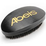 Abeis Premium Wave Brush - 100% Medium Soft Boar Bristles Beard Brush For Man - Hair Brushes With Nature Beech Wood Base-360 Wave Brush (Black)