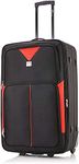 ATX Luggage 26” Medium Suitcase Expandable Durable Lightweight Suitcase with 2 Wheels & Built-in 3 Digit Combination Lock (Black/Red, 79 Liter)