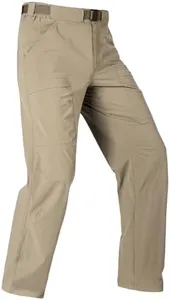 FREE SOLDIER Men's Outdoor Cargo Hiking Pants with Belt Lightweight Waterproof Quick Dry Tactical Pants Nylon Spandex (Khaki 36W/32L)