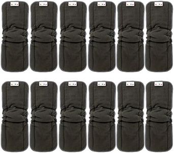 ALVABABY 5 strati inserti in bambù carbone di legna riutilizzabili fodere per pannolini di stoffa con soffietti (12 pezzi) 12FLN-IT