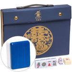 Yellow Mountain Imports "Royal Azure Chinese Mahjong Set with 146 Medium Tiles and Blue Vinyl Case — for Chinese Style Gameplay Only [「皇天藍」中國麻將]