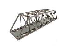 War World Scenics Single Track Hi-Detail Grey Girder Bridge 560mm – OO/HO Model Railway Diorama