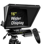 16-inch Large Teleprompters, for All Models iPad and Smartphones, 70/30 Beam Splitter Glass, Aluminum Body and a Suitcase, Any Angle Adjustment, Used to Make Short Videos, Speeches