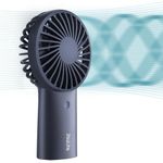 JISULIFE Handheld Portable Fan [20H Max Cooling Time] Mini Hand Fan, 4000mAh USB Rechargeable Personal Fan, Battery Operated Small Fan with 3 Speeds for Travel/Eyelash/Makeup/Office-Blue