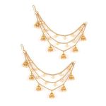 Shining Diva Fashion Traditional 18k Gold Plated Wedding Jewellery Bahubali Inspired Long Chain Jhumki Earrings for Women and Girls (9612er)