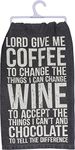 Primitives by Kathy 37208 Classic Black and White Dish Towel, 28", Coffee, Wine, Chocolate