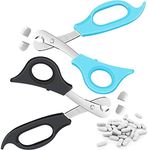 2 Pieces Pill Splitter Scissors Pill Scissors Cutter with Stainless Steel Blade and Ergonomic Handle for Accurate Dosage of Small Large Pills Tablets Vitamins Elderly Kids Pets Travelling Favors