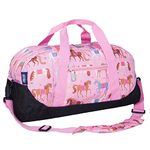 Wildkin Kids Overnighter Duffel Bags for Boys & Girls, Perfect for Early Elementary Sleepovers Duffel Bag for Kids, Carry-On Size & Ideal for School Practice or Overnight Travel Bag (Horses)